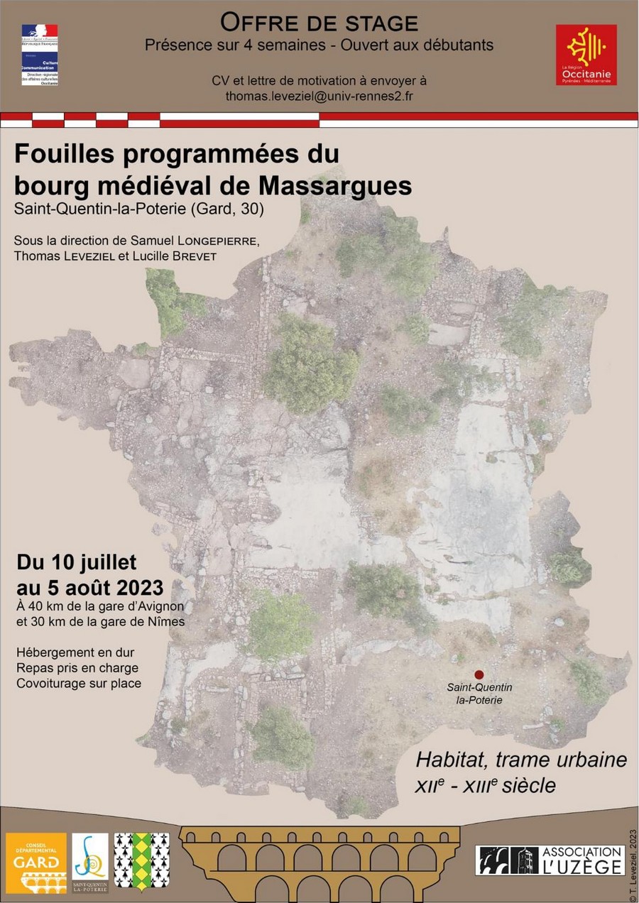 France - Appel à bénévoles pour le site du bourg médiéval de Massargues, en Saint-Quentin-la-Poterie (Gard) du 10 juillet au 5 août 2023